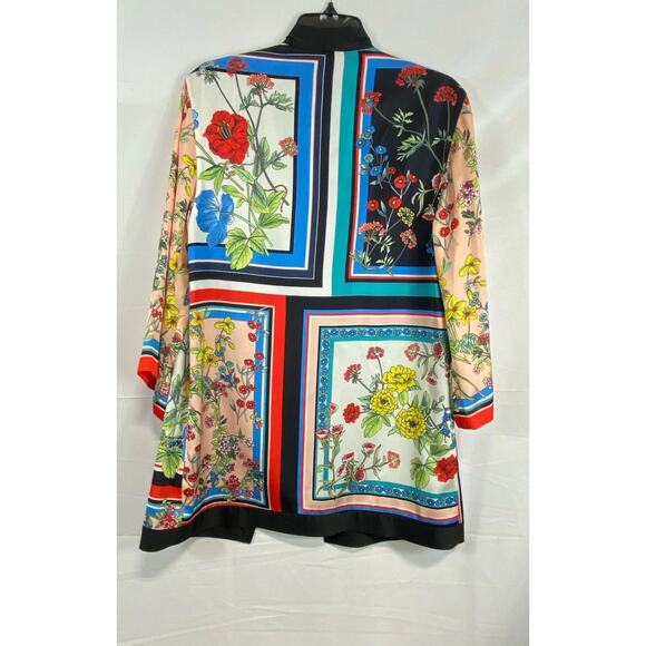 Alice & Olivia Multicolor Floral Print Koko Patchwork Print Lux Jacket Sz. XS/S - Picture 2 of 5